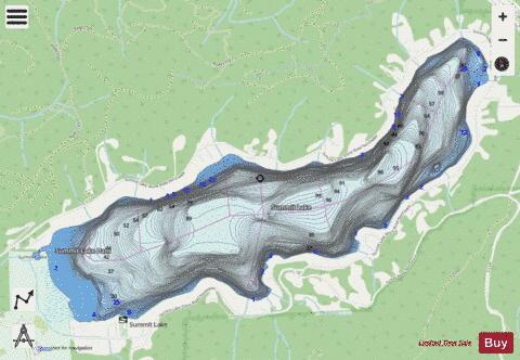 Summit Lake depth contour Map - i-Boating App - Streets