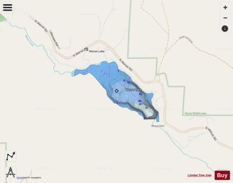 Wenas Lake depth contour Map - i-Boating App - Streets
