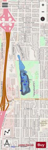 Little Wapato Lake depth contour Map - i-Boating App - Streets