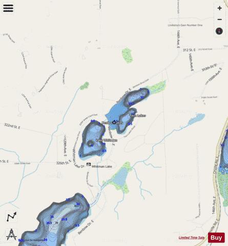 Benbow Lakes depth contour Map - i-Boating App - Streets
