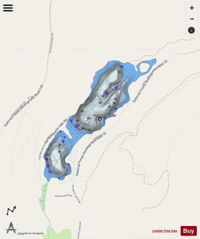 Bonaparte Lake depth contour Map - i-Boating App - Streets