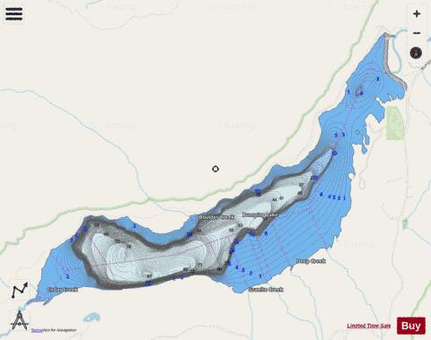 Bumping Lake depth contour Map - i-Boating App - Streets