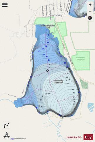 Conconully Reservoir depth contour Map - i-Boating App - Streets