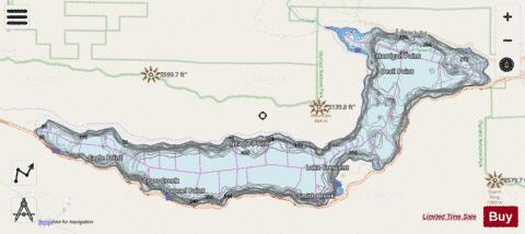 Lake Crescent depth contour Map - i-Boating App - Streets