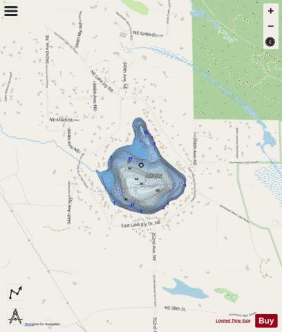 Lake Joy depth contour Map - i-Boating App - Streets