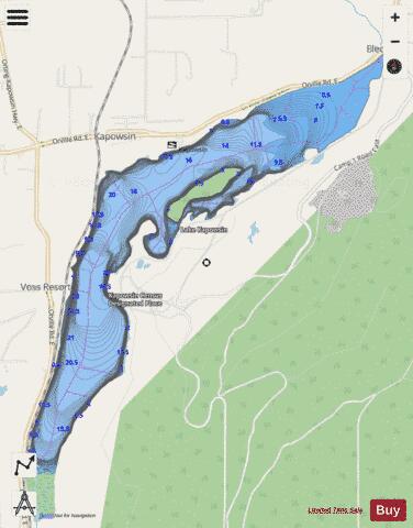 Lake Kapowsin depth contour Map - i-Boating App - Streets