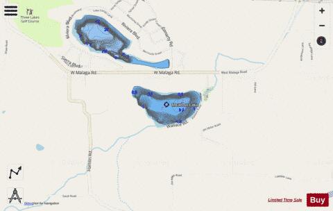 Meadow Lake depth contour Map - i-Boating App - Streets