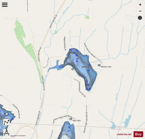Mission Lake depth contour Map - i-Boating App - Streets