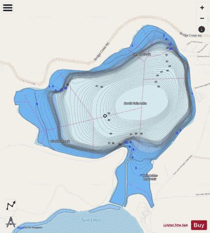 North Twin Lake/Twin Lakes Reservoir depth contour Map - i-Boating App - Streets