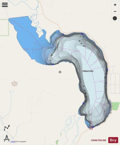 Palmer Lake depth contour Map - i-Boating App - Streets