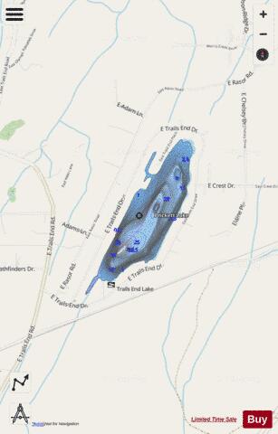 Prickett Lake depth contour Map - i-Boating App - Streets