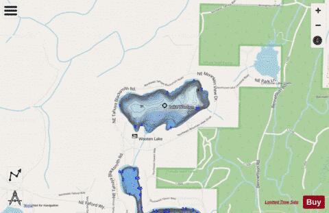 Lake Wooten depth contour Map - i-Boating App - Streets
