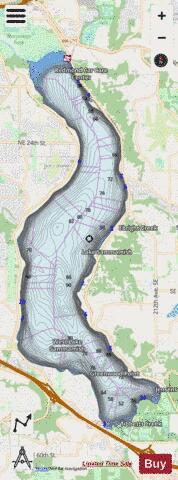Lake Sammamish depth contour Map - i-Boating App - Streets