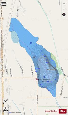 Lake Cassidy depth contour Map - i-Boating App - Streets