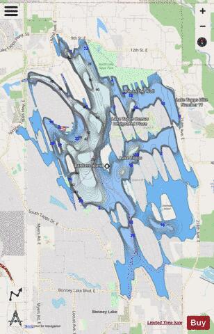 Lake Tapps depth contour Map - i-Boating App - Streets