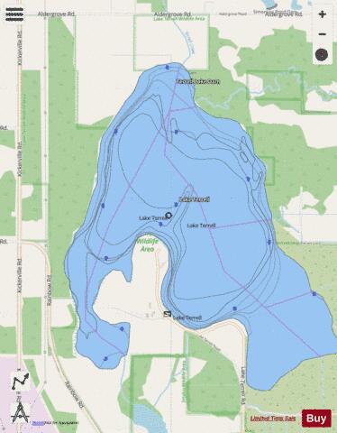 Lake Terrell depth contour Map - i-Boating App - Streets