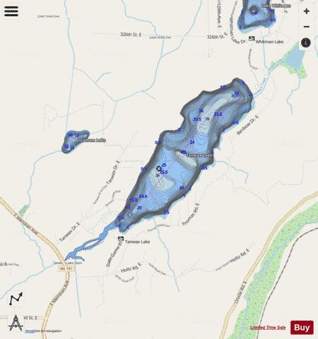 Tanwax Lake depth contour Map - i-Boating App - Streets