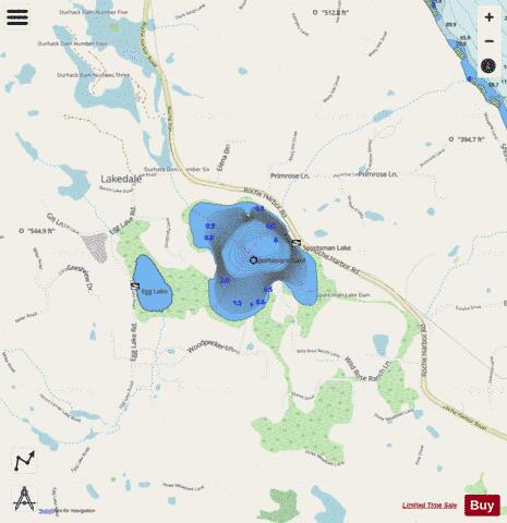 Sportsmans Lake depth contour Map - i-Boating App - Streets