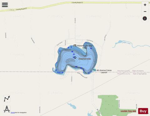 Pleasant Lake depth contour Map - i-Boating App - Streets