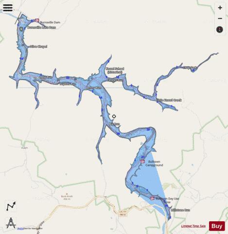 Burnsville depth contour Map - i-Boating App - Streets
