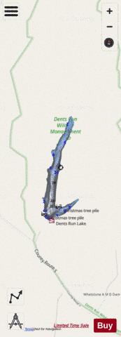 Dents Run depth contour Map - i-Boating App - Streets